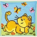 Набор для вышивания нитками подушка Чаривна Мить "Котик"
